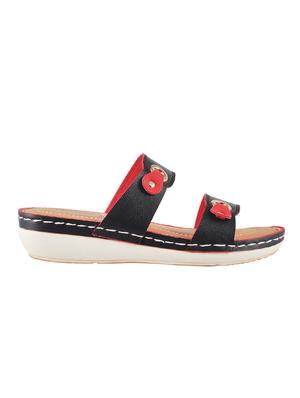 black pu slip on wedges - 14423245 - Standard Image - 2