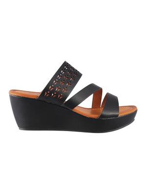 black pu slip on wedges - 14423252 - Standard Image - 2