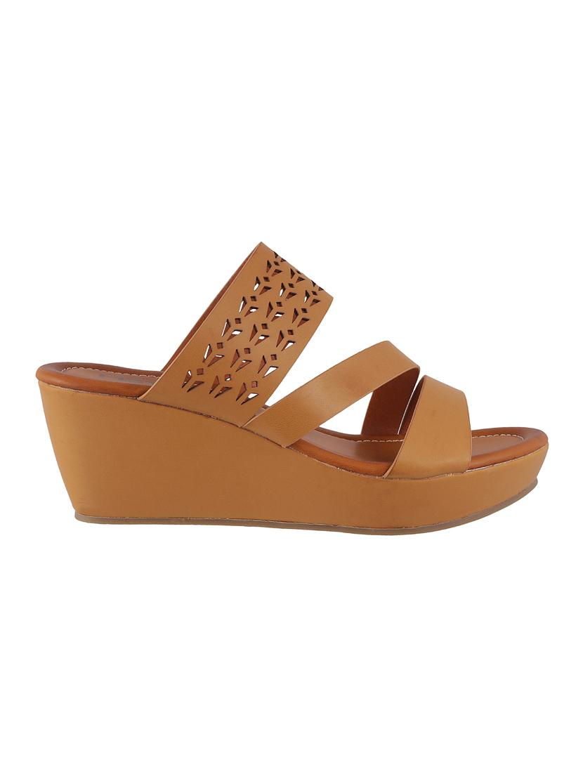 tan pu slip on wedges - 14423256 - Zoom Image - 2