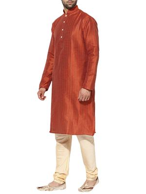 orange dupion long kurta - 14424882 - Standard Image - 2