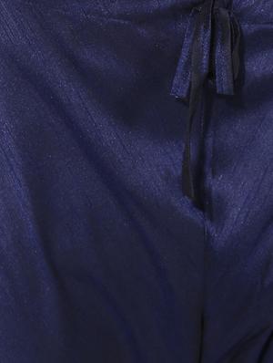 dark blue dupion long kurta - 14424898 - Standard Image - 5