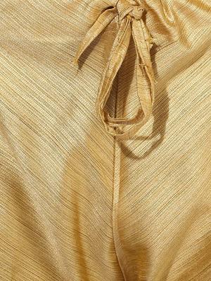 gold silk blend long kurta - 14424911 - Standard Image - 5
