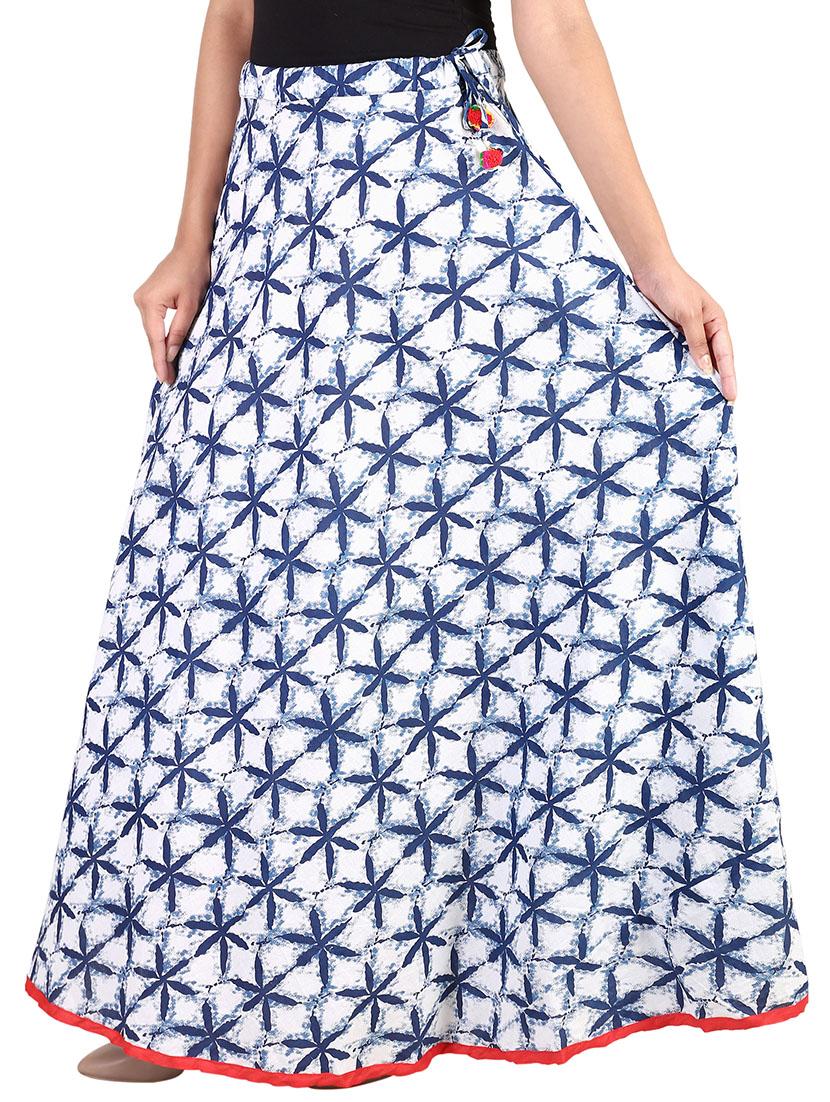 White cotton maxi skirt - 14425055 - Zoom Image - 2