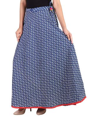 blue cotton maxi skirt - 14425056 - Standard Image - 2