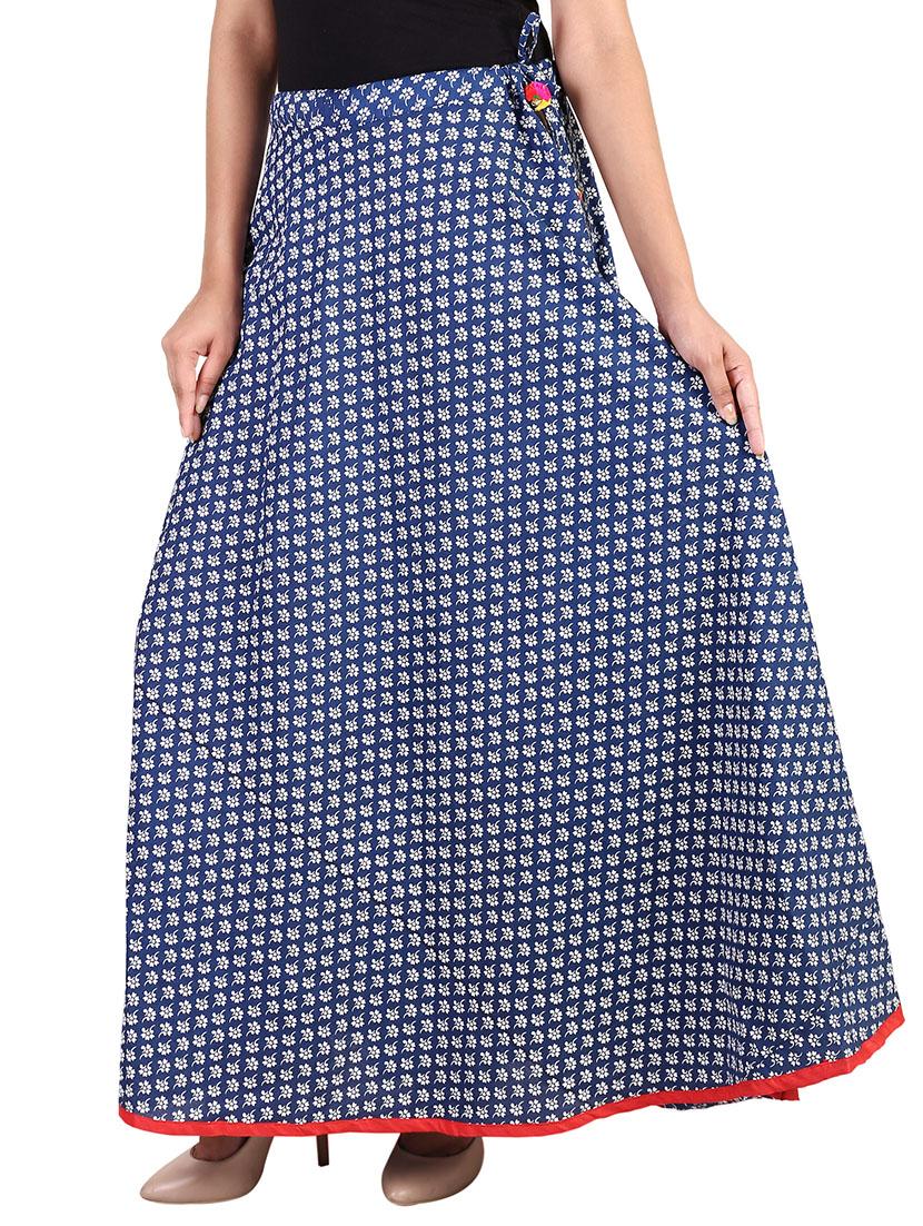 blue cotton maxi skirt - 14425056 - Zoom Image - 2