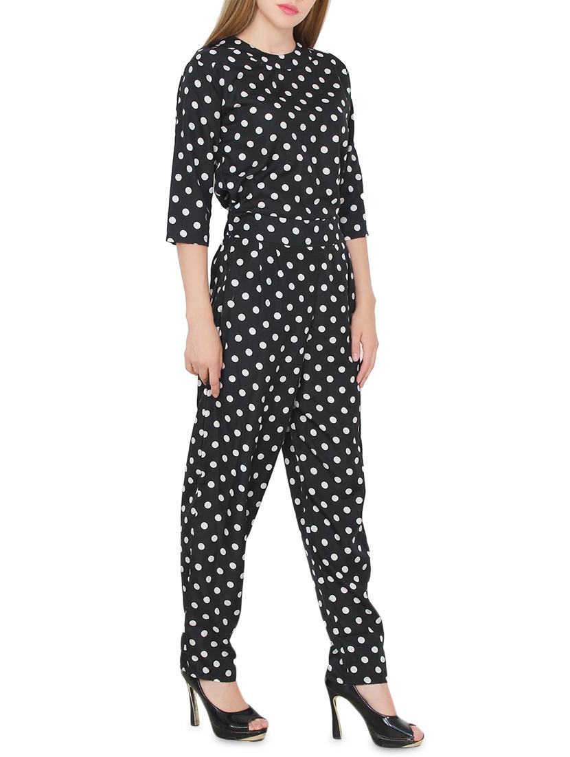 polka dotted full leg jumpsuit - 14425116 - Zoom Image - 2