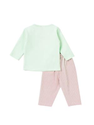 green cotton nightwear set - 14425985 - Standard Image - 2