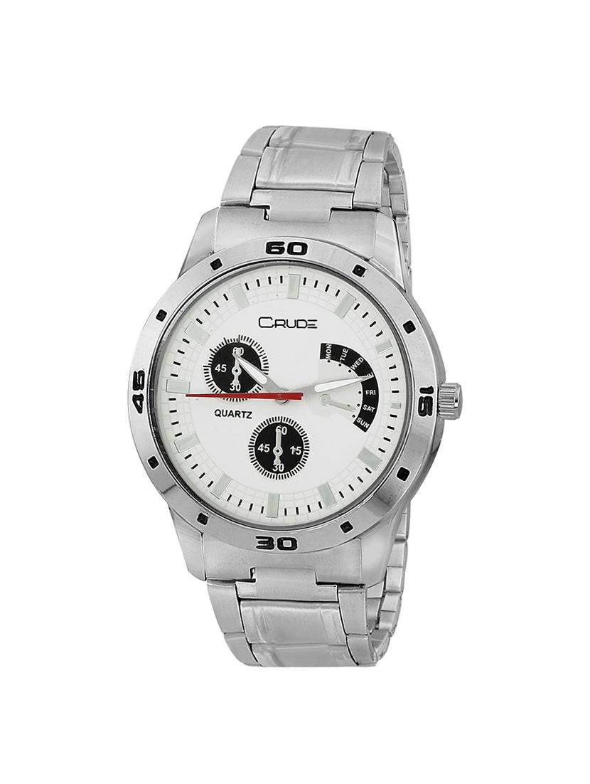 Crude combo of 2 Stainless Steel men's watch-rg741 with white & Black Dial - 14427054 - Zoom Image - 2