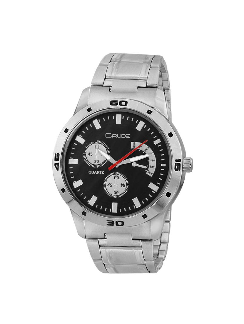 Crude combo of 2 Stainless Steel men's watch-rg741 with white & Black Dial - 14427054 - Zoom Image - 5
