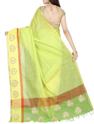 The Chennai Silks green bordered saree with blouse - 14428998 - Standard Image - 2