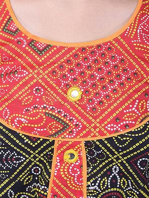 red and black cotton skirt set - 14429044 - Standard Image - 5
