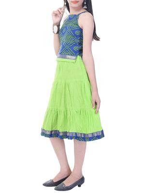 green and blue cotton skirt set - 14429050 - Standard Image - 2