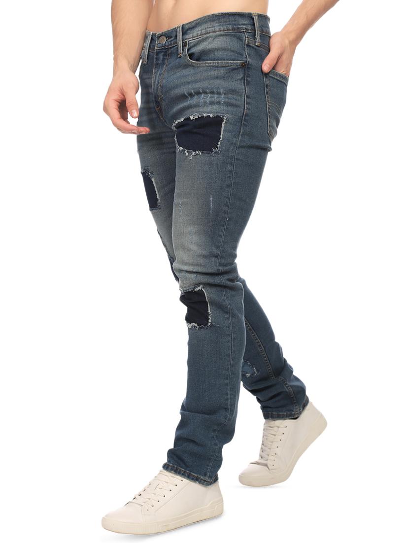 blue denim patched jeans - 14429453 - Zoom Image - 2