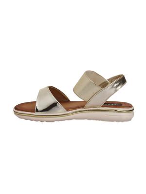 gold faux leather back strap sandals - 14429706 - Standard Image - 2