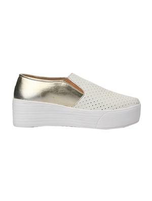 white faux leather plimsolls casual shoes - 14432174 - Standard Image - 2