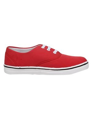 red fabric laceup sneakers - 14432177 - Standard Image - 2