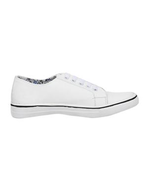 white faux leather laceup sneakers - 14432182 - Standard Image - 2