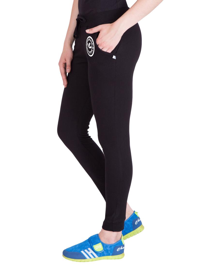 black cotton track pants - 14432416 - Zoom Image - 2