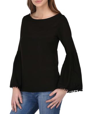 black rayon casual top - 14432501 - Standard Image - 2