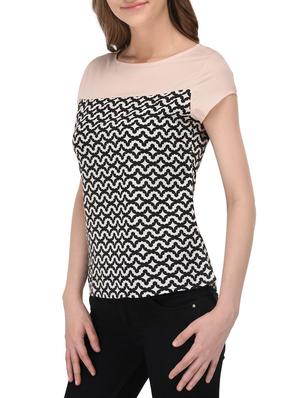 black printed poly crepe top - 14432513 - Standard Image - 2