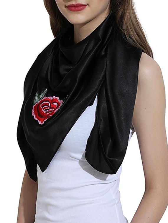 black satin scarf - 14432711 - Zoom Image - 2