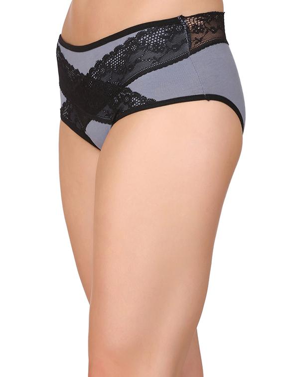 grey cotton hipster panty - 14432831 - Zoom Image - 2