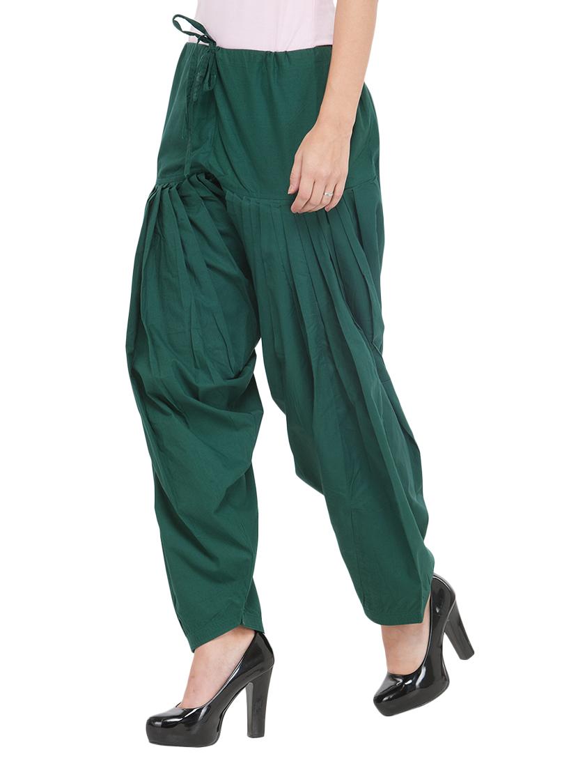 green cotton patiyala salwars - 14432952 - Zoom Image - 2