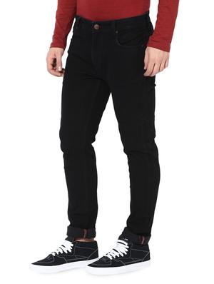 black cotton blend plain jeans - 14433196 - Standard Image - 2