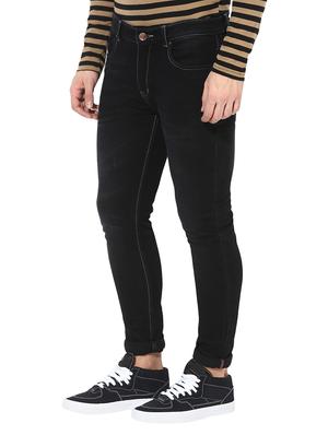 black cotton blend plain jeans - 14433201 - Standard Image - 2