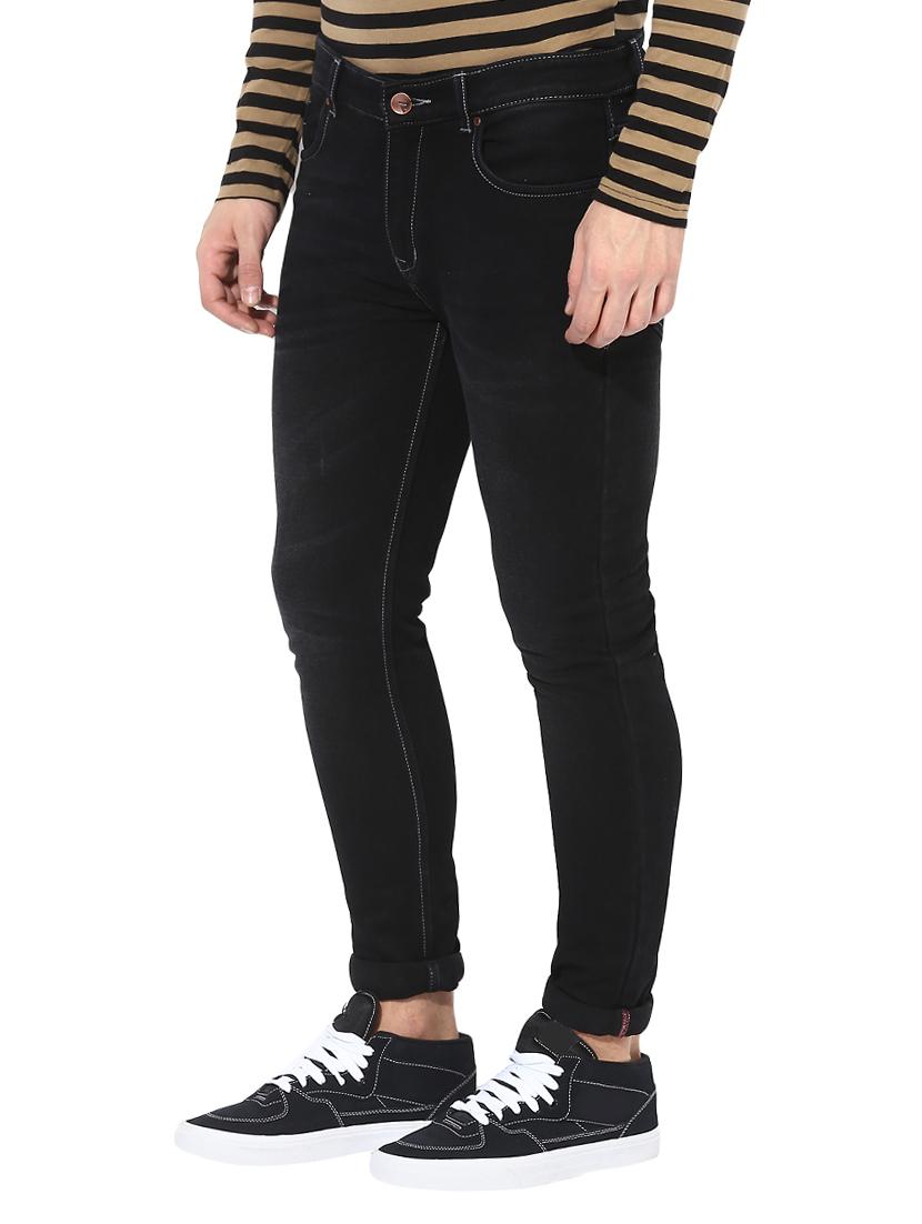 black cotton blend plain jeans - 14433201 - Zoom Image - 2
