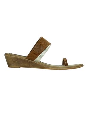 brown one toe wedge - 14434395 - Standard Image - 2