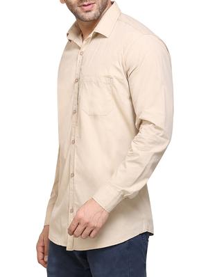 beige cotton casual shirt - 14435312 - Standard Image - 2