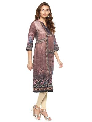 multicolored wool straight woolen kurta - 14436224 - Standard Image - 2