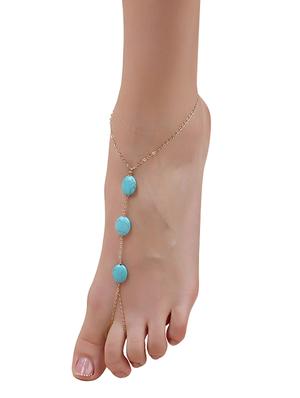 gold metal anklets and payal - 14437189 - Standard Image - 2