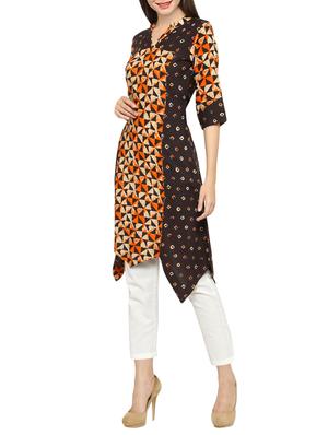 printed asymmetric kurta - 14437547 - Standard Image - 2