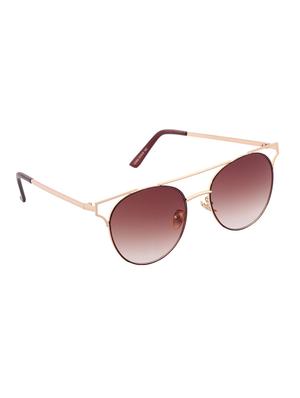 REACTR- New Arrival Brown Gradient Round HD Polarized Sunglasses For Women - 14438131 - Standard Image - 2