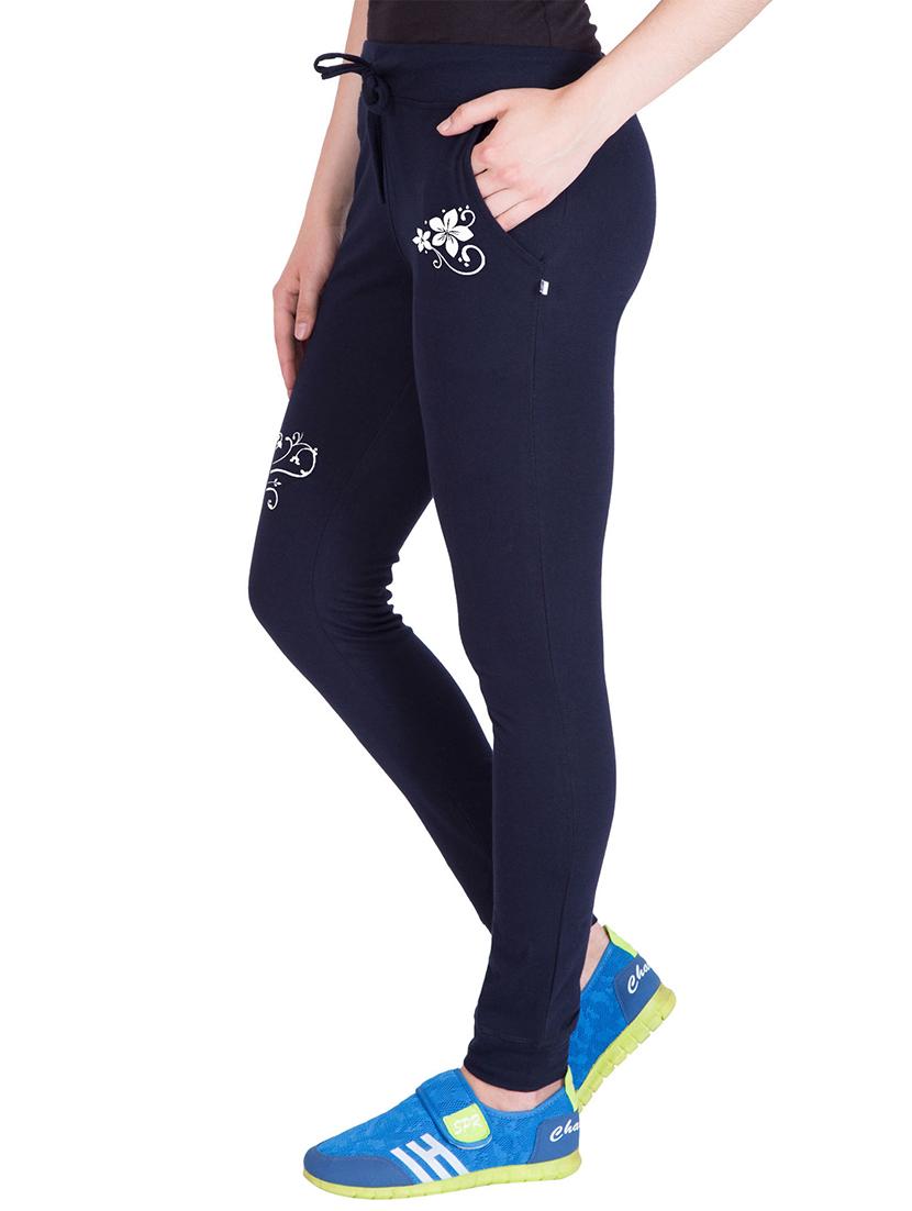 navy blue cotton track pants - 14439078 - Zoom Image - 2