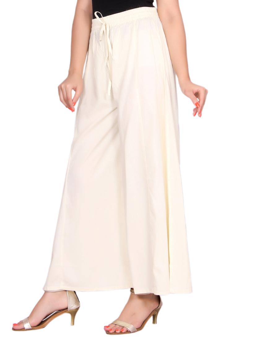 beige rayon palazzos - 14439211 - Zoom Image - 2