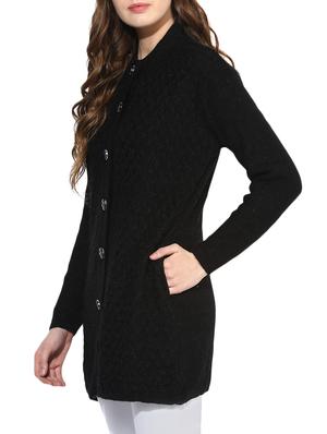 black woolen coatigan cardigan - 14441244 - Standard Image - 2