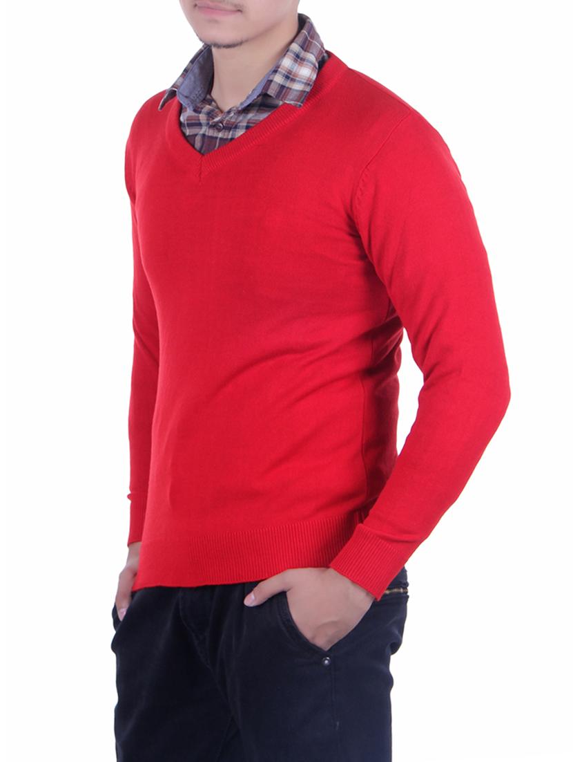 red acrylic pullover - 14442201 - Zoom Image - 2