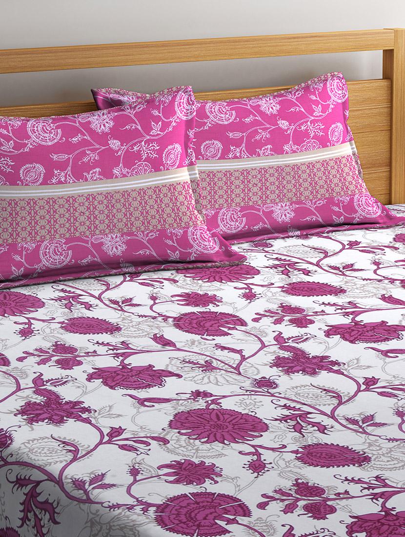 Cotton Bed Sheets For 140 TC Double Bed With 2 Pillow Covers - 14444917 - Zoom Image - 2