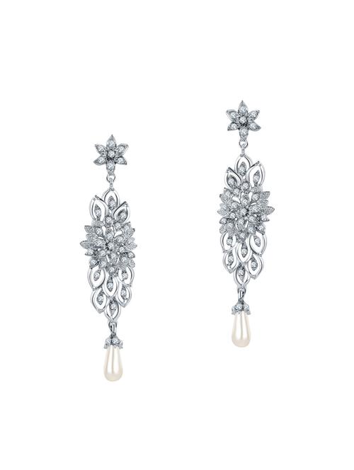 white copper drop earrings - 14445179 - Standard Image - 1