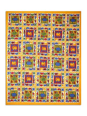pure cotton rajasthani traditional double bed sheet with 2 pillow covers - 14446337 - Standard Image - 2