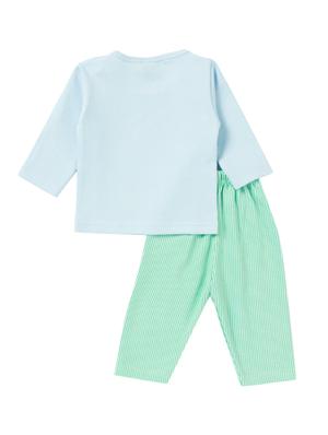 blue cotton pyjama set - 14446631 - Standard Image - 2