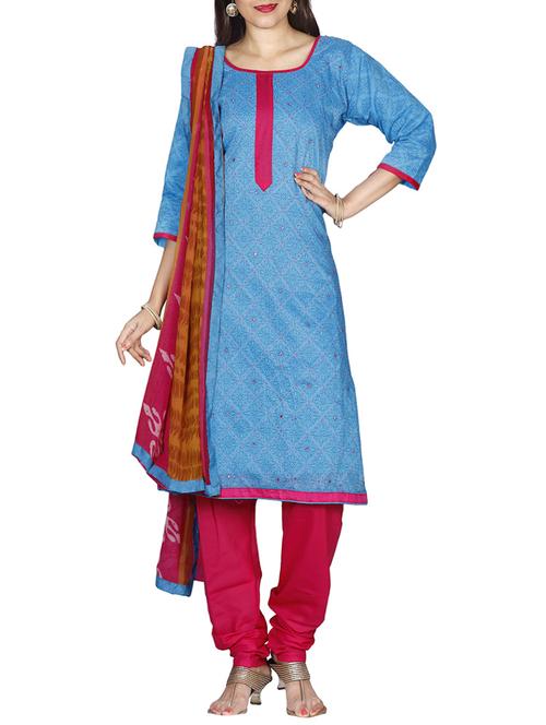 kaantha work unstitched churidaar suit - 14447179 - Very Small Image - 1