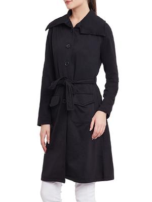 black fleece trench coat - 14447336 - Standard Image - 2