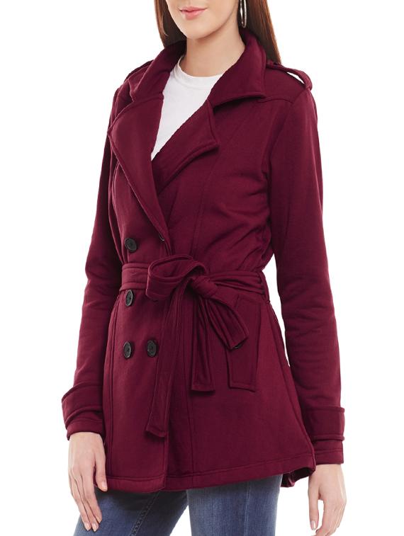 purple fleece trench coat - 14447373 - Zoom Image - 2