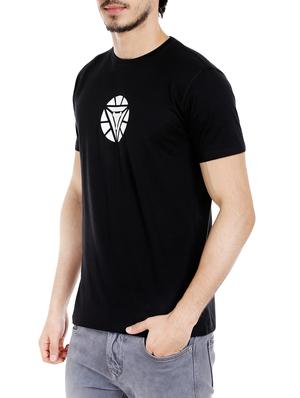 black cotton chest print tshirt - 14447888 - Standard Image - 2