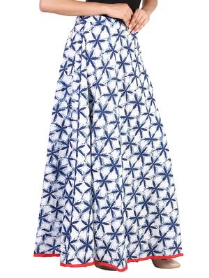 indigo blue cotton a-line skirt - 14450147 - Standard Image - 2