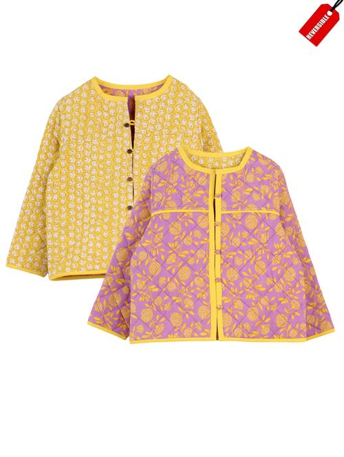 purple cotton quilted reversible jacket - 14450263 - Standard Image - 1